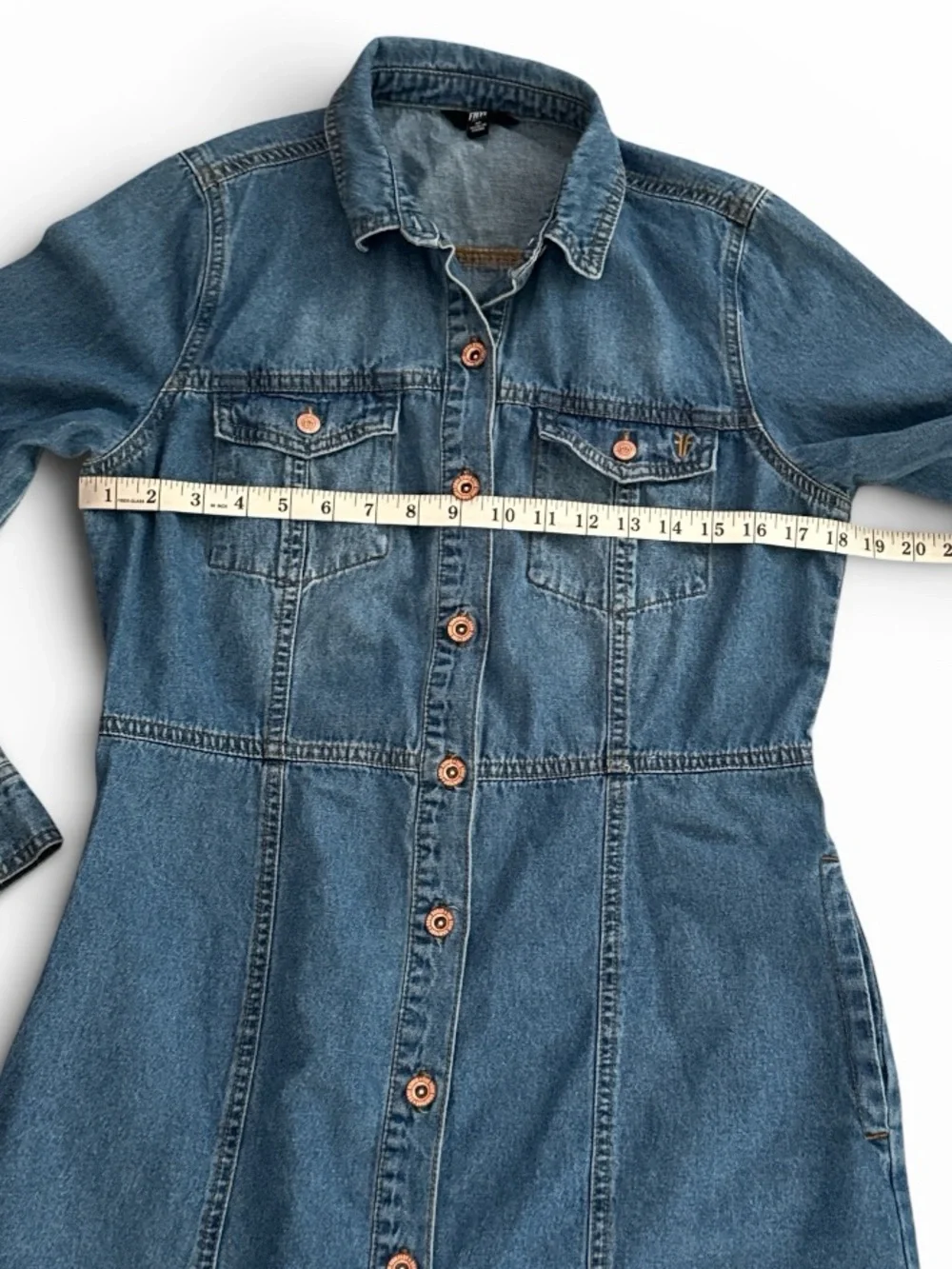 Frye Light Blue Denim Long Sleeve Shirt Dress
